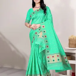 KAMDAREthnic Motifs Woven Design Muga Saree-50