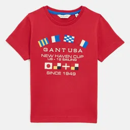 GANT Boys Typography Printed Pure Cotton T-shirt-image-88