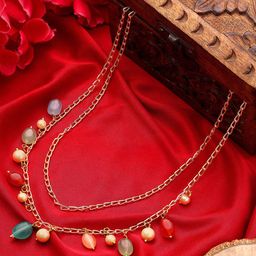 AARSEE OFFICIAL Anti-Tarnish 22KT Gold-Plated Dazzling Contemporary Chain Necklace-image-87
