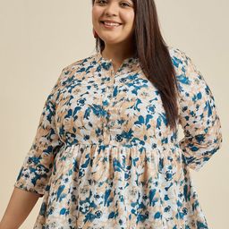 Sztori Floral Mandarin Collar Top-image-35
