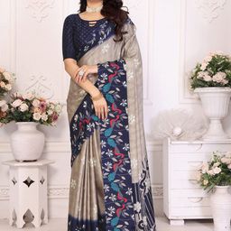 KALINI Women Floral Printed Tussar Saree-image-55