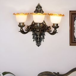 Fos Lighting Gold-Toned & Black Abstract Shaped Antique Wall Lamp-image-39