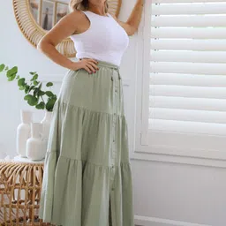 JC Mode Layered Flared Maxi Skirt-image-77
