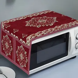 Dakshya Industries Maroon & Beige Printed Microwave Oven Top Cover-image-21