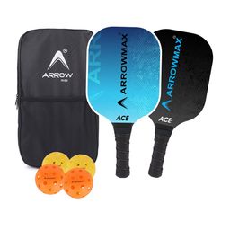 ARROWMAX Se Of 2 Printed Pickleball Paddle With 4 Balls & Cover Bag-31