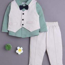 BUMZEE Boys Single-Breasted Pure Cotton 3 Piece Suits-picture-46