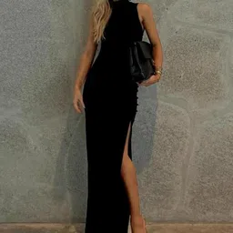 StyleCast x Revolte Mock Neck Bodycon Maxi Dress-image-66