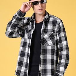 V-Mart Men Tartan Checks Opaque Checked Casual Shirt-picture-8