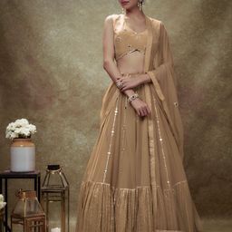 Renee Label Embroidered Mirror Work Ready to Wear Lehenga & Blouse With Dupatta-picture-13
