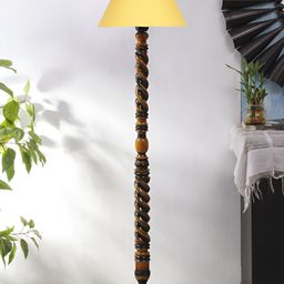 Devansh Yellow Wooden Floor Lamp-21
