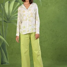 AC&F Printed Cotton Top & Trousers Co-Ord Set-image-90