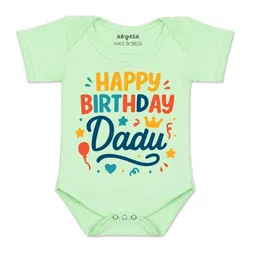 Arvesa Kids-Unisex Green Cotton Rompers-picture-3