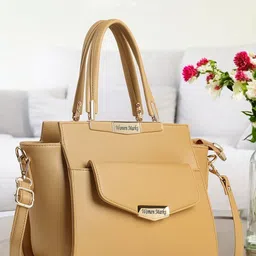WOMEN MARKS Textured PU Structured Handheld Bag-49