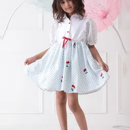 Foreverkidz Polka Dot Print Flutter Sleeve Shirt Dress-picture-10