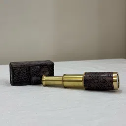 EcoNucleaX Brass Telescope with Synthetic Leather Cover Refracting Telescope-picture-1
