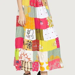 Cloth Bites Abstract Printed Flared Maxi Skirt image 5