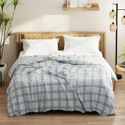 KOPA Grey & Blue Floral Microfiber AC Room 120 GSM Double Bed Comforter-image-3