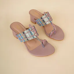 Anouk Women Textured Block Heel Sandals-picture-45