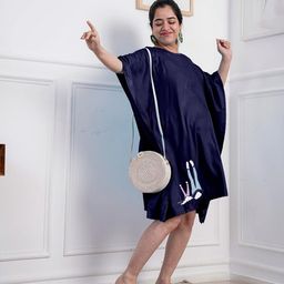 LetsDressUp Navy Rayon MaternityKaftan BellyBeaut XS-picture-6