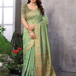 Sidhidata Floral Embroidered Woven Design Kanjeevaram Saree-image-89
