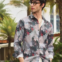Campus Sutra Men Comfort Opaque Printed Casual Shirt-picture-32