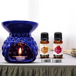 PEEPALCOMM 3-Pcs Blue Aroma Oil Diffuser With Scented Oils (15ml)-77