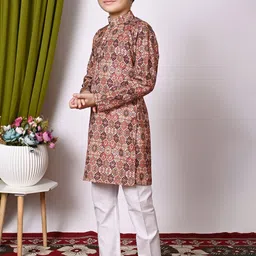Cae Boys Ethnic Motifs Embroidered Regular Sequinned Kurta with Pyjamas image 2