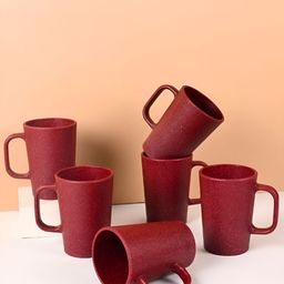 eha Red Solid Matte Mugs Set of Cups and Mugs-85
