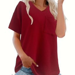 KPOP Self Design V-Neck Pocket T-shirt-image-61