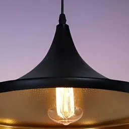 KINIS Black & Gold-Toned Aluminium Triangle Shaped Ceiling Lamp-image-18