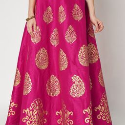 studio rasa Ethnic Motifs Printed Flared Maxi Ethnic Skirt-89