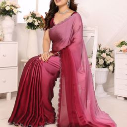 Ambuja International Ombre Dyed Beads and Stones Pure Silk Saree-image-35