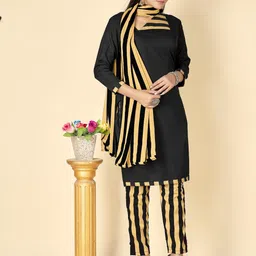 Unstitched Printed Cotton Blend Kurta & Patiyala Dress Material with Dupatta-image-97