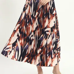 ZWERLON Printed A-Line Midi Skirt-picture-4