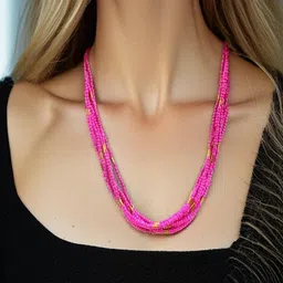 Vientiq Pink Alloy Necklace-15