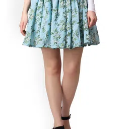 SCORPIUS Printed Above Knee Length Flared Skirt-60
