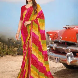 Laxmipati Striped Poly Georgette Saree-picture-53