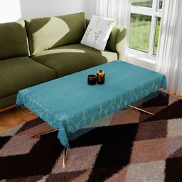 Kuber Industries Green Floral Anti-Skid Plastic 4-Seater Table Cover-58