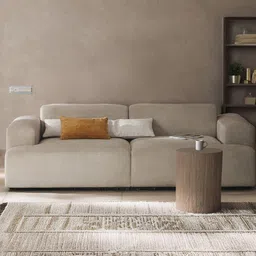 nestroots ComfortHaven Beige Corduroy 2 Seater Sofa-40