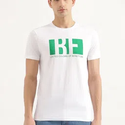 United Colors of Benetton Men Typography Printed Round Neck Cotton T-shirt-image-94