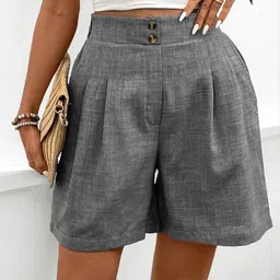 StyleCast Women Relaxed Fit High-Rise Chino Shorts-picture-19