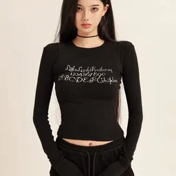 LULU & SKY Women Typography Printed Round Neck Muscle Fit T-shirt-picture-47
