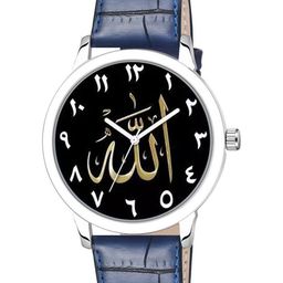 CSAMON Men Leather Bracelet Style Straps Analogue Watch 1019SLV Islamic NUM07 BLU L-image-39