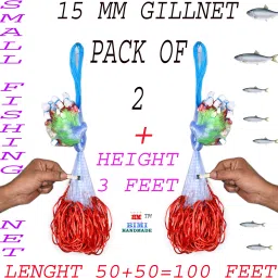 15 MM SMALL FISHING NET GILLNET PACK OF 2 Aquarium Fish Net-picture-28