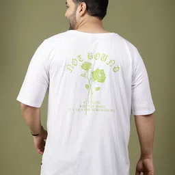 Rigo Men Plus Size Floral Printed Round Neck Cotton Oversized T-shirt-image-94