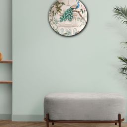 THE QUIRKY HOME White & Green A Regal Beauty Printed Ceramic Wall Plate-image-90