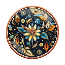 RANDOM Gold Toned & Black Printed Contemporary Analogue Round Wall Clock-image-73