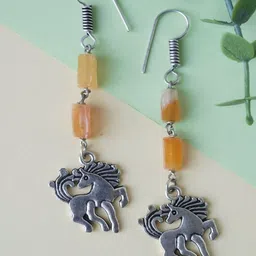 Shrim jewels Silver-Plated Artificial Stones Studded Animal Shaped Drop Earrings-picture-36
