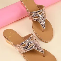 Rocia Women Ethnic Wedge Open Back Sandals-16