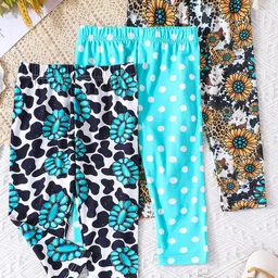 INCLUD Girls Pack Of 3 Abstract Printed Trousers-7